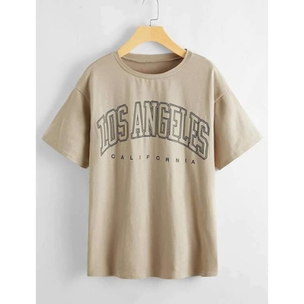 Los Angeles Women's Letter Graphic Print Oversize T Shirt
